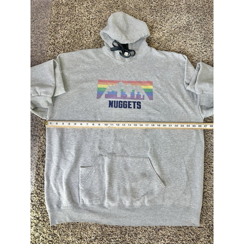 Denver Nuggets Rainbow Skyline Sweatshirt Mens 3XL Fruit Of The Loom NBA Hoodie - Picture 3 of 5